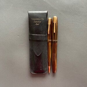 Watermans Fountain and Pencil Pen  Military  Set -  RARE FIND